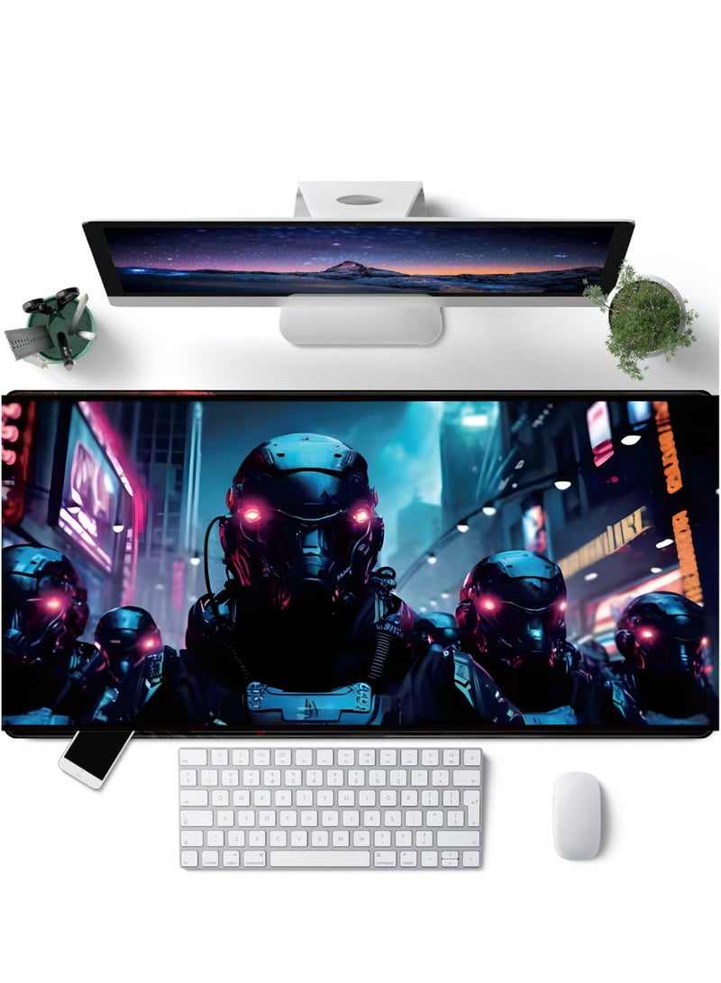 Mikuso Large Extended Mouse Pad Desk Mat – Non-Slip Rubber Base, Smooth Cloth Surface Gaming Mouse Pad for Keyboard & Mouse, Office Desk Pad for PC & Computer (3D Design) - Image 5